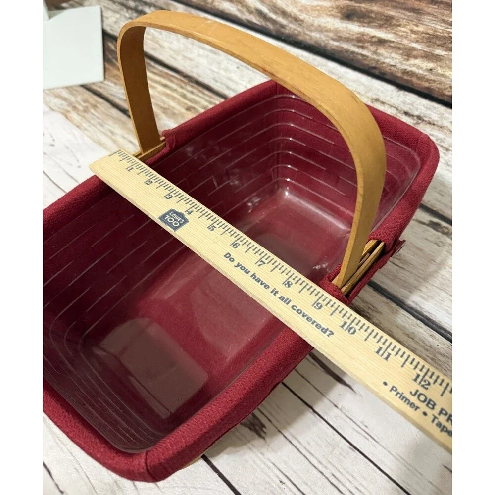 Longaberger Burgundy Basket Liner Fits 15x9 Basket Button Authentic Spring